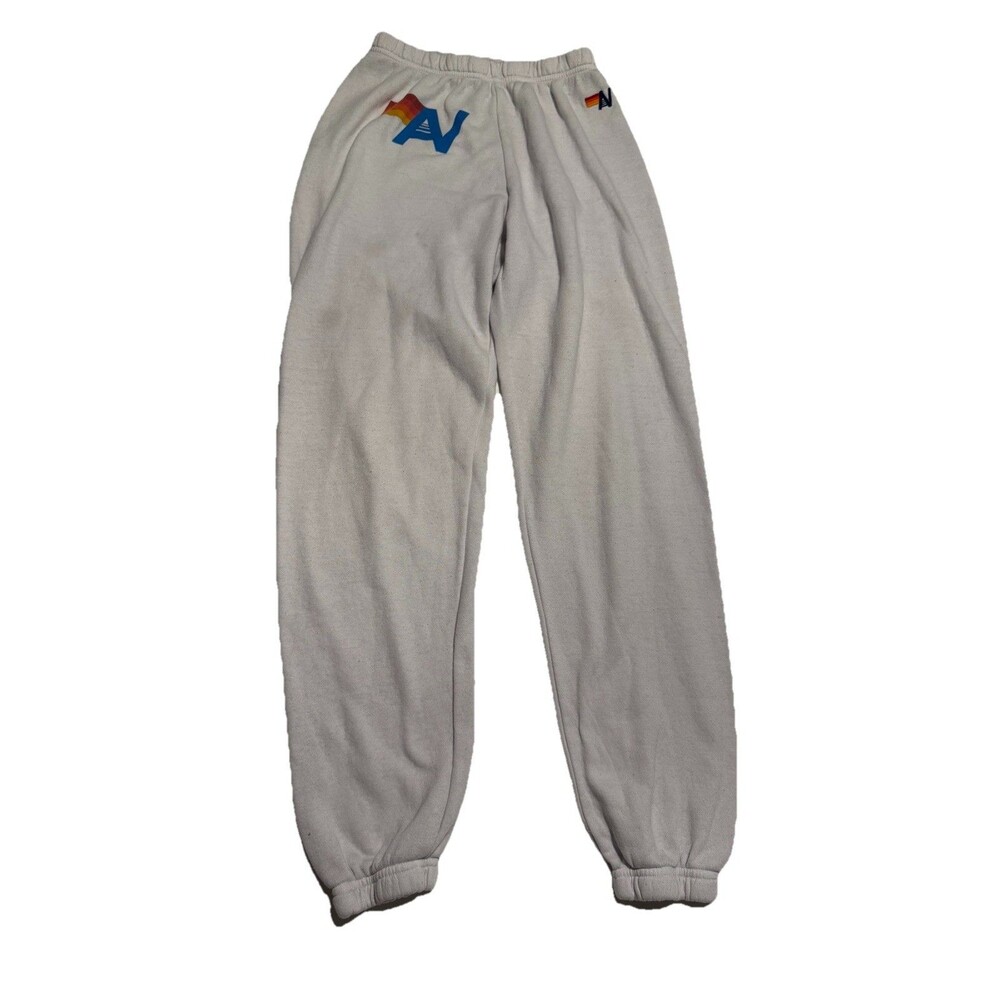 Aviator Nation Patch Logo Sweatpants Women's Size Small White